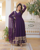 Faux Blooming Gown with Dupatta With Attractive Embroidered Sequins work