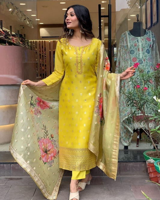 Kritika Jaquard Chanderi Suit Set