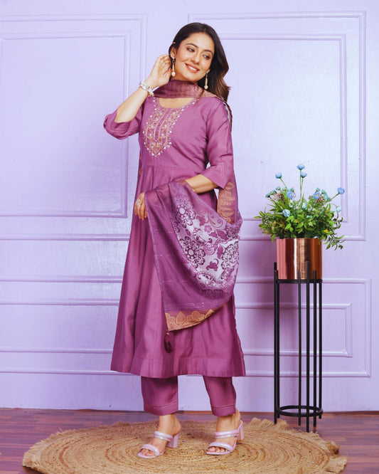 Rich Cotton Silk Kurti Pant Set