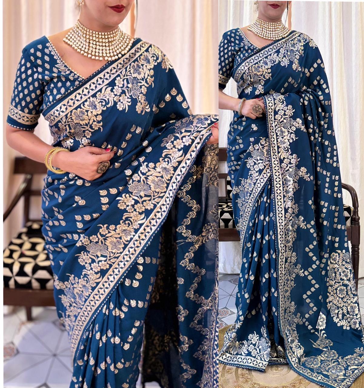 Soft Dolla Silk Fabric With Beautiful Weaving Saree