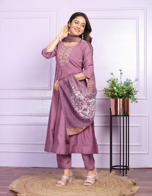 Rich Cotton Silk Kurti Pant Set