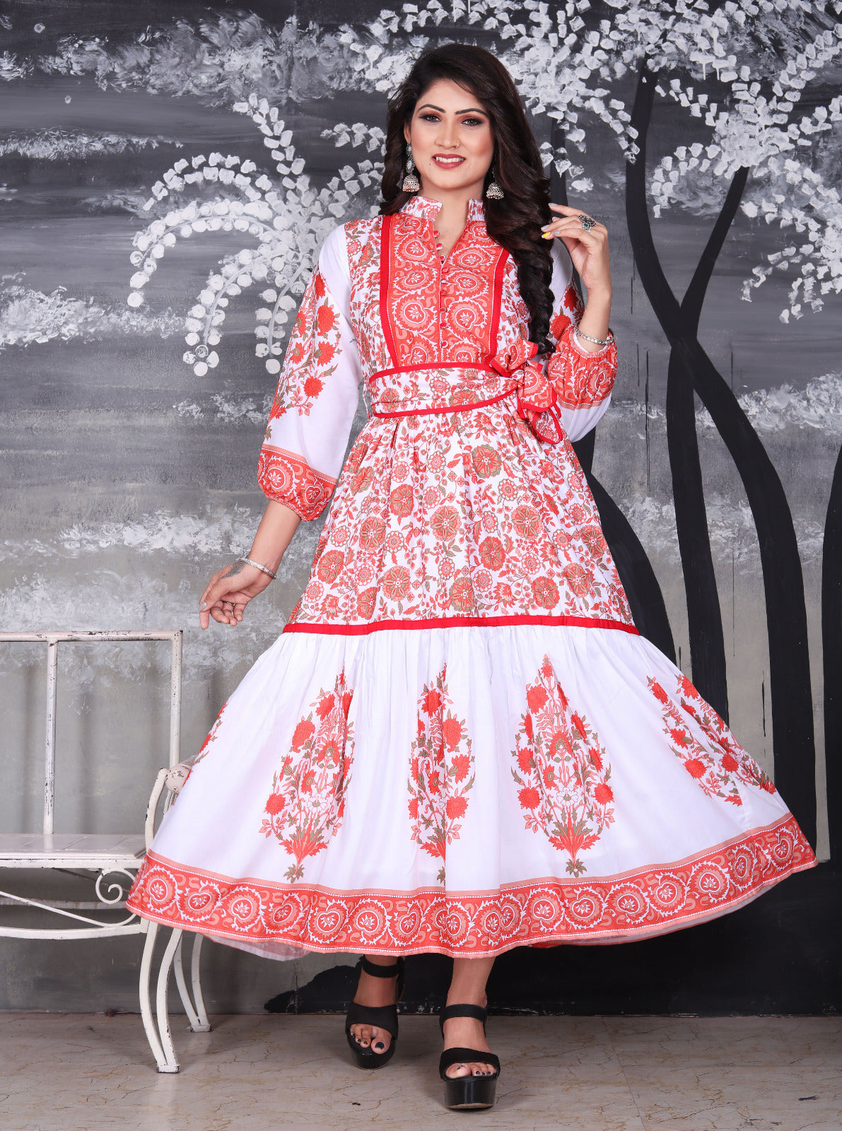 Rahita Heavy Printed Long Western Collection