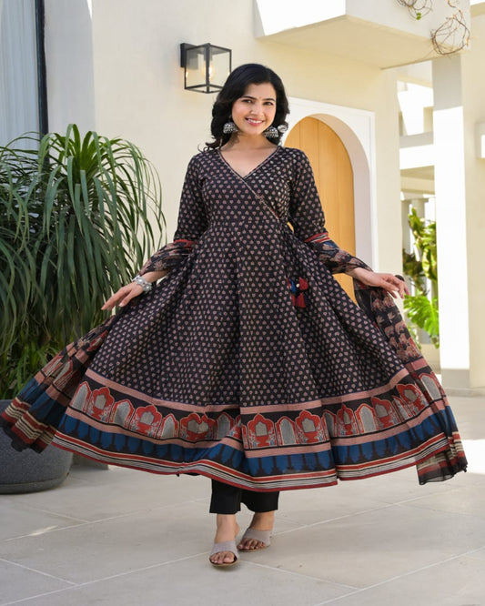 Our Beautiful Handblock Print Cotton Anarkali Dress Anarkali kurti