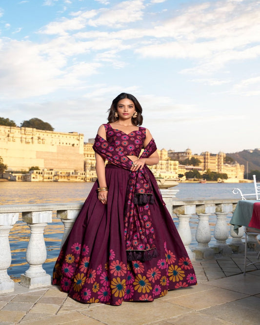 Blossom Boldly Radiate Charm in Floral Printed Lehengas