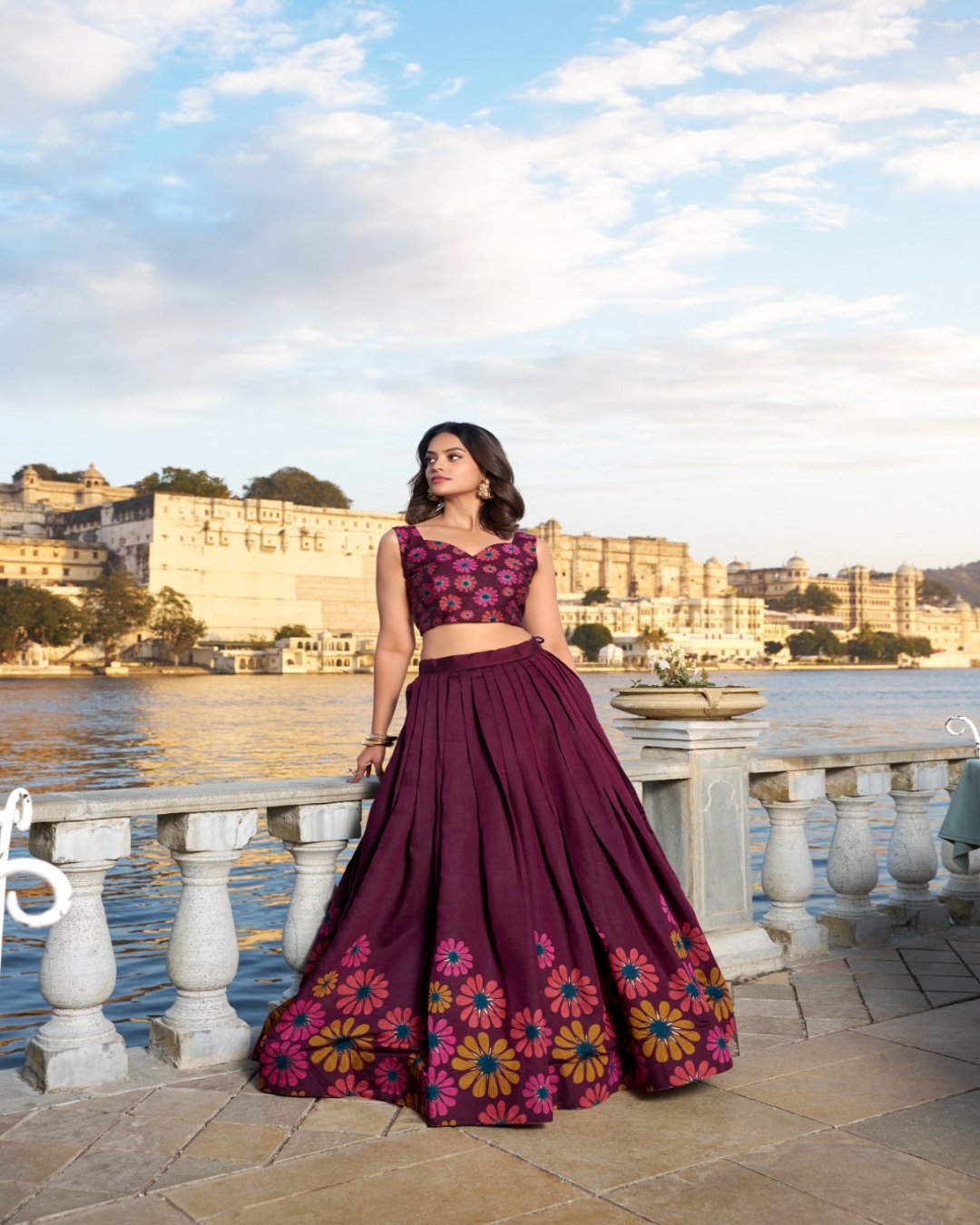 Blossom Boldly Radiate Charm in Floral Printed Lehengas