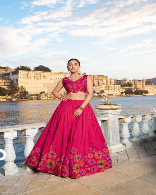 Suhani Blossom Boldly Radiate Charm in Floral Printed Lehengas